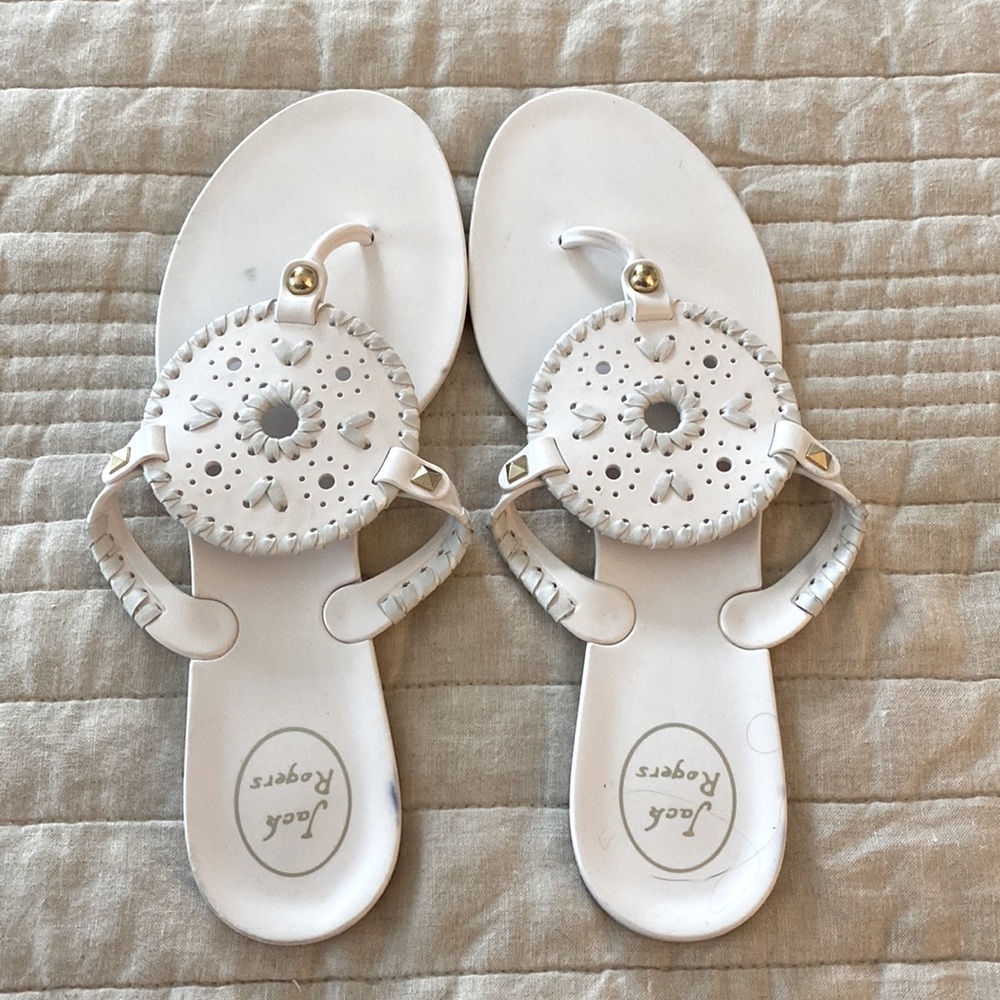 Jack Rogers Georgica Jelly size 11 White Sandals